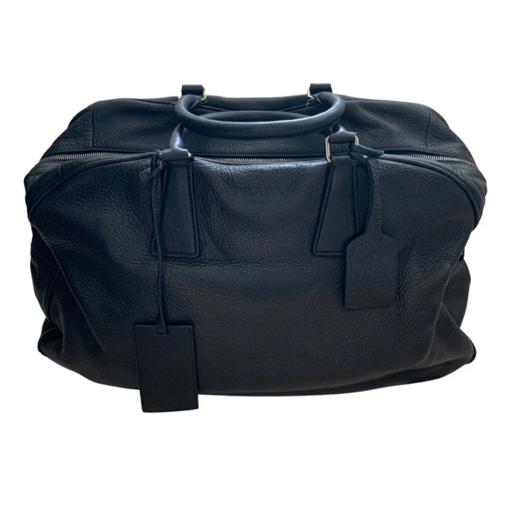 Prada | Black Leather Weekender Bag - Picture 2 of 11